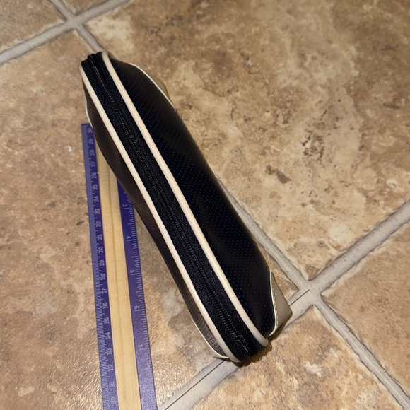 Guerlain Paris Cosmetic Make-up Skincare Bag Travel Pouch Navy Blue White Vinyl - Picture 12 of 14